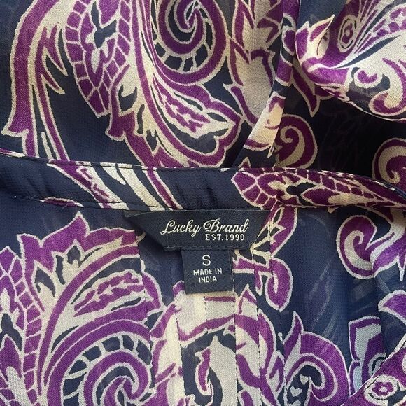 Lucky Branad Long Sleeve Paisley Print Blouse Size S - Picture 10 of 12